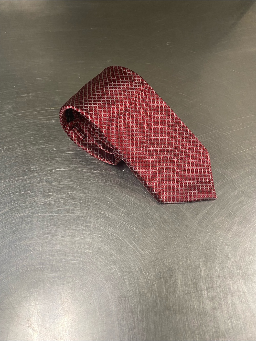 Jos. A. Bank Burgundy Micro-Check Silk Tie